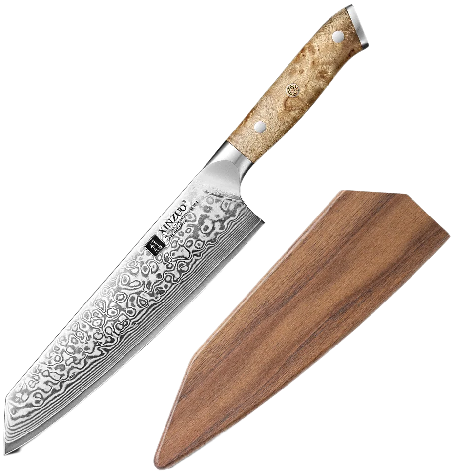 8.3" Damascus Bunka Knife | 67-Layer Japanese Stile Precision Steel