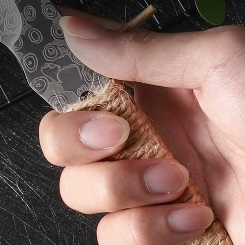 3Cr Mini Forged Utility Knife – Raw Steel & Damascus Edition (22cm)