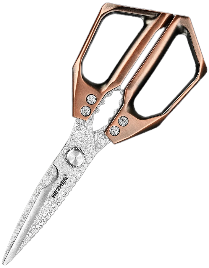 110-Layer Damascus Steel Kitchen Scissors | Multifunctional Precision Shears