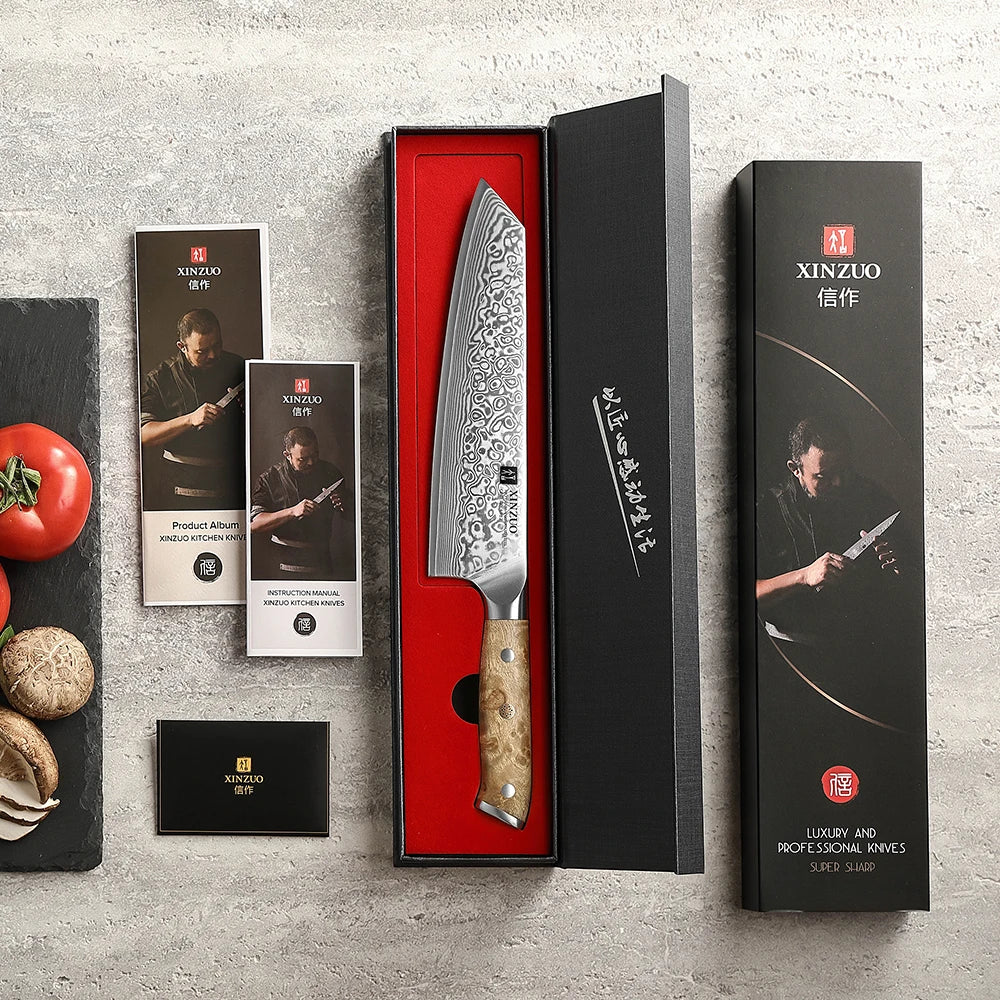 8.3" Damascus Bunka Knife | 67-Layer Japanese Stile Precision Steel