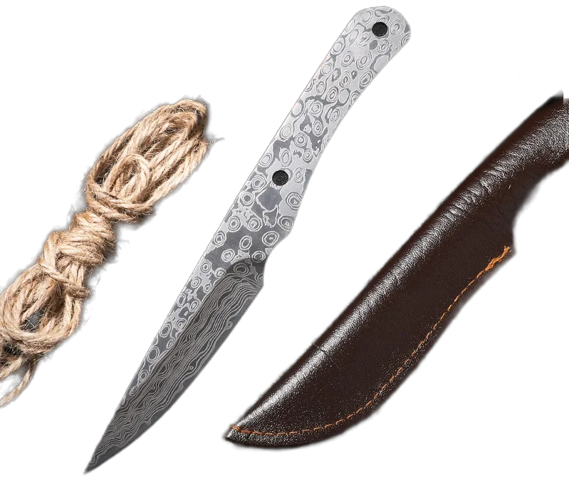 3Cr Mini Forged Utility Knife – Raw Steel & Damascus Edition (22cm)